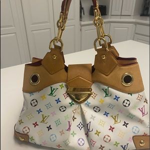 Louis Vuitton Handbag multicolored monogram on white.
